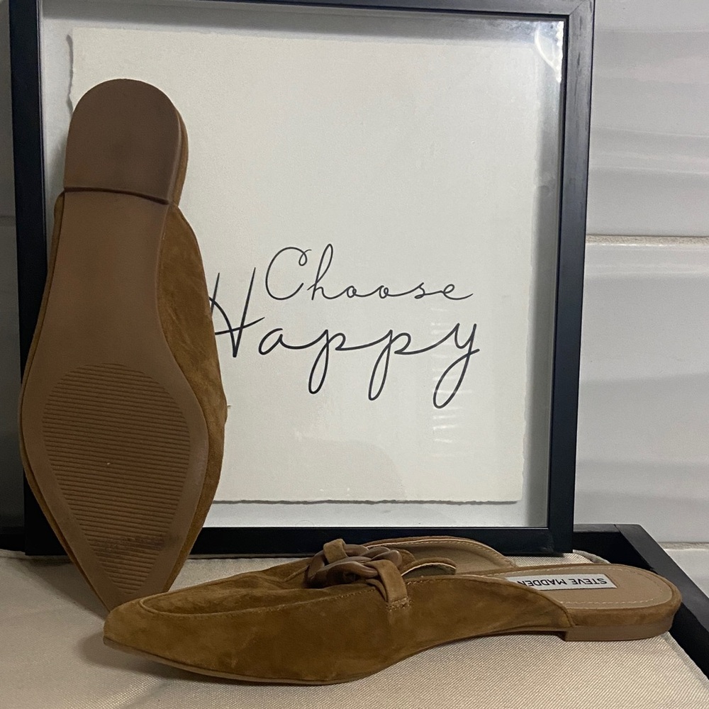 Steve Madden Brown Suede Women's Mules - Picture 2 of 3
